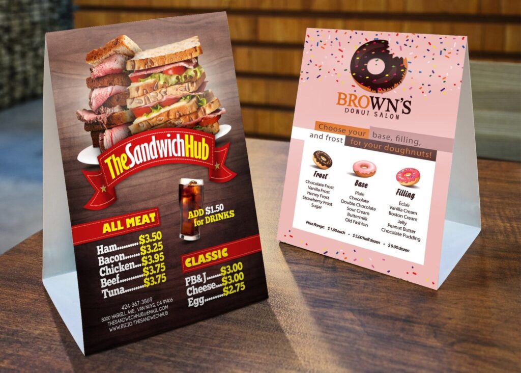 Same Day Table Tent Printing UK