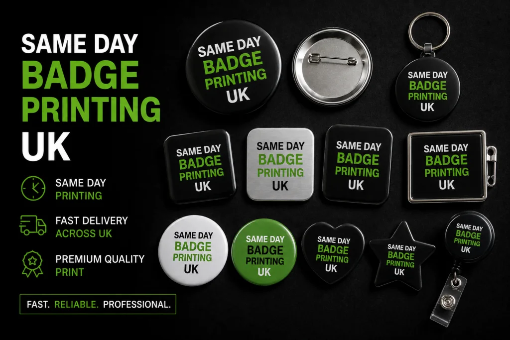 same day Badge Printing UK 1